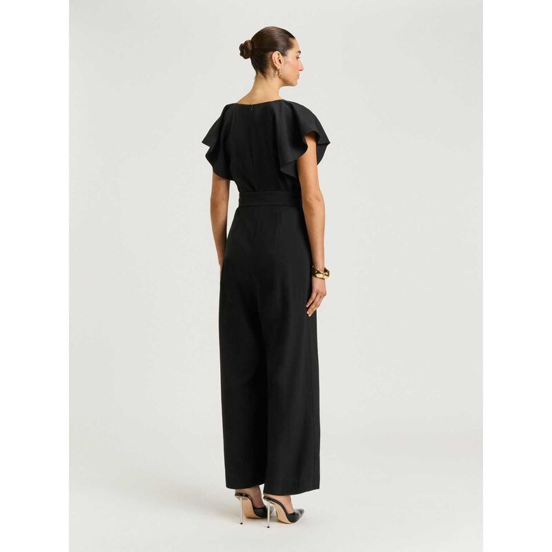 Veronika Maine Drapey Viscose Twill V Neck Jumpsuit image number 5